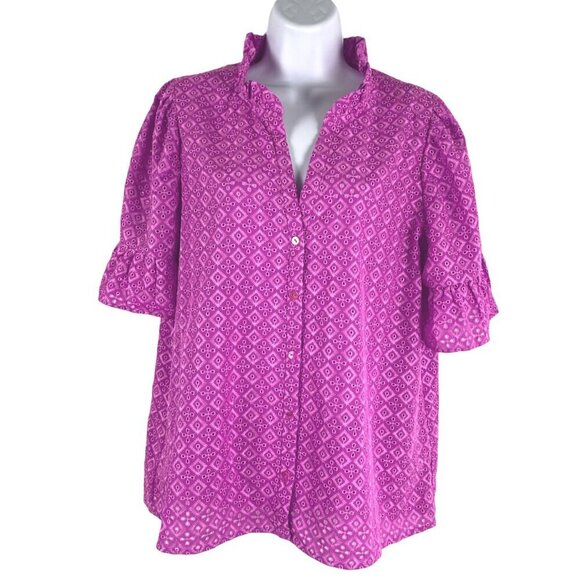Lilly Pulitzer Tops - Lilly Pulitzer Pink Button Down Shirt